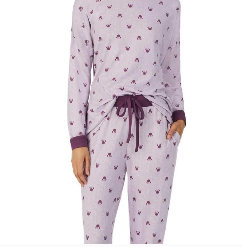 NWT Disney Ladies' 2 Piece Pajama Set Minnie‎ Mouse Purple XXL - Picture 2 of 6
